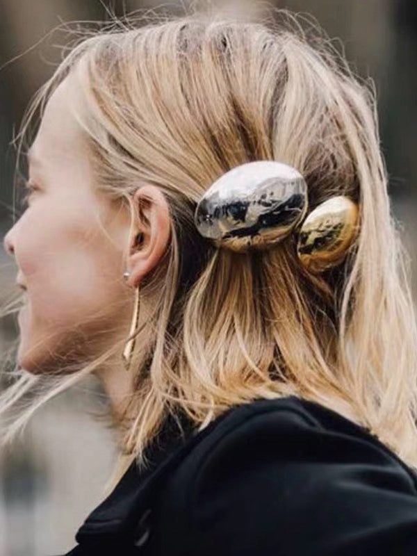 Pinces à cheveux géométriques normcore, couleur unie