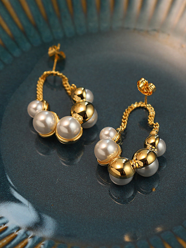 Boucles d'oreilles pendantes géométriques à chaîne