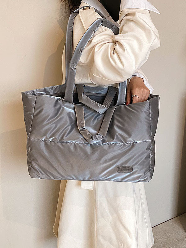 Sac cabas matelassé à empiècements