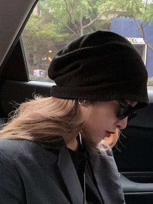Chapeau simple tricoté normcore, couleur unie