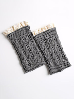 Jambières chaudes ajourées en jacquard