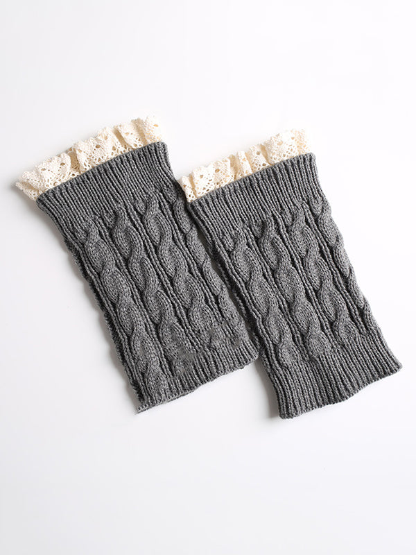 Jambières chaudes ajourées en jacquard