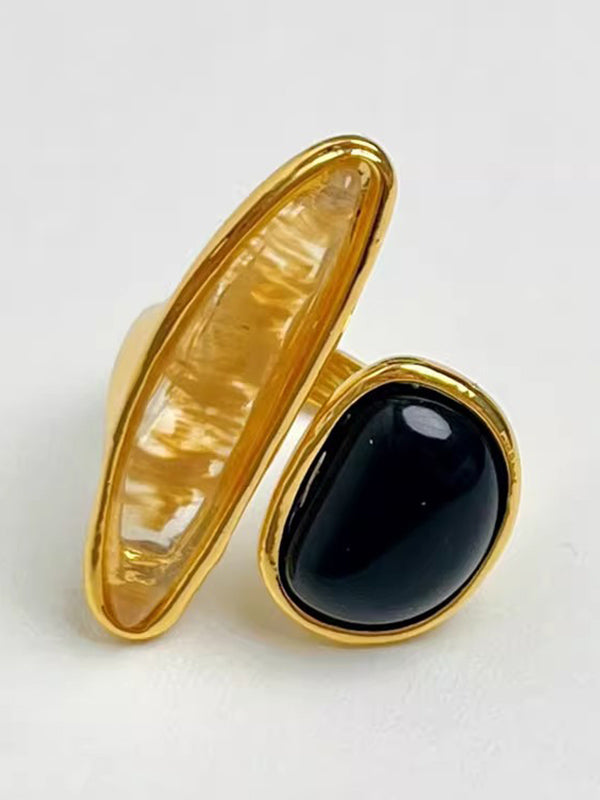 Bague géométrique brillante
