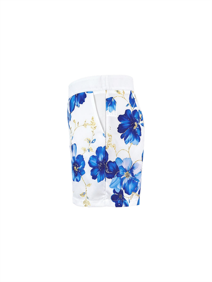 Short ample à jambes larges, à imprimé floral, à poches