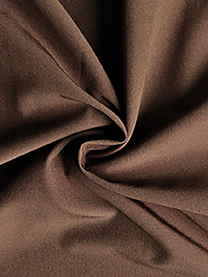 Robe longue ample plissée à manches bouffantes, à taille élastique, à épaules dénudées, couleur unie