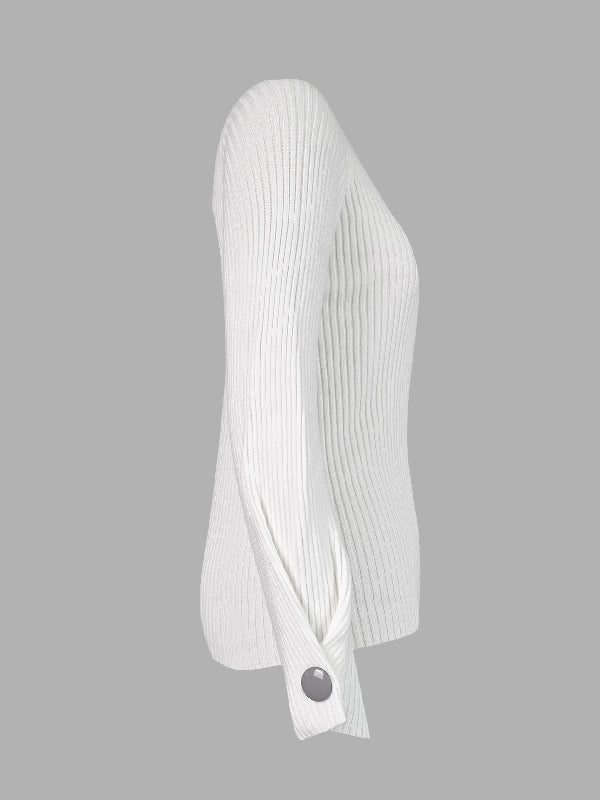 Pull simple ample à col haut, couleur unie