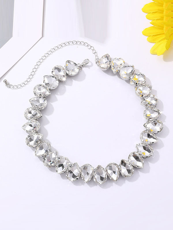 Collier à chaîne, à strass