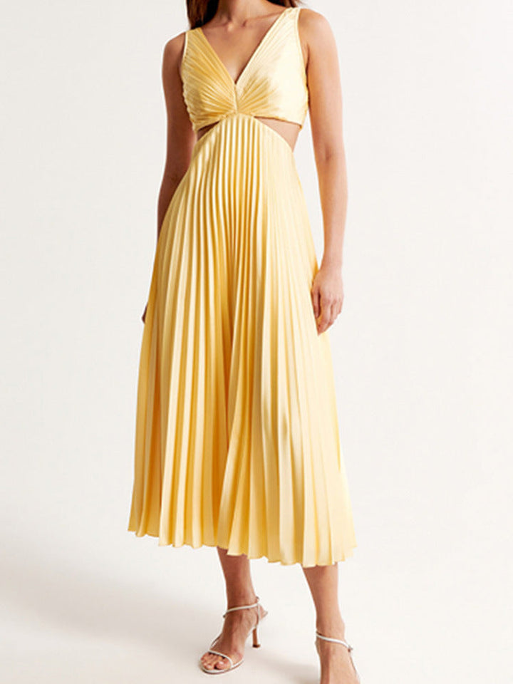Sam | Robe midi plissée avec découpes