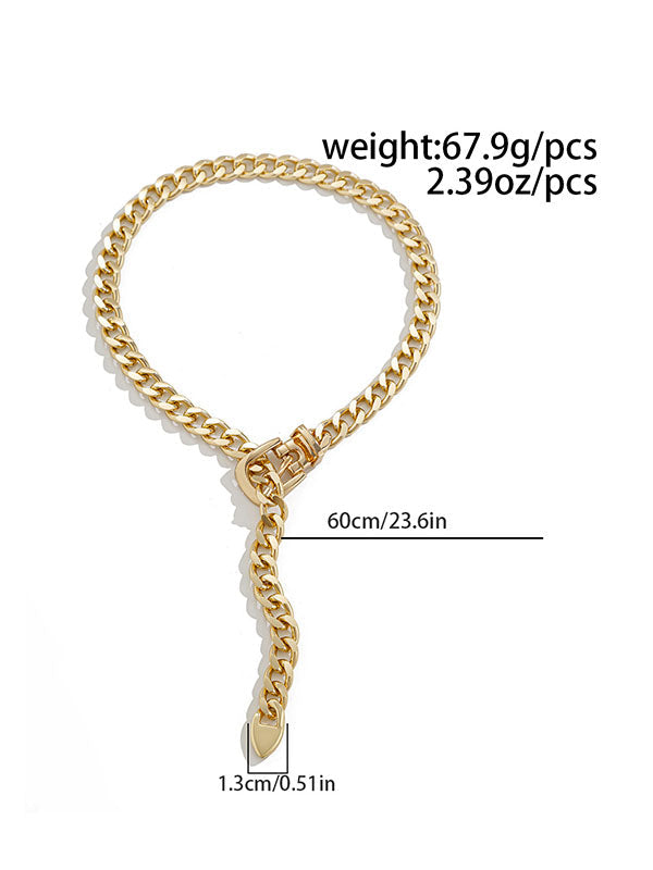 Collier géométrique à chaîne, couleur unie