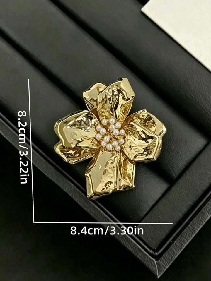 Broche en forme de fleur, couleur unie