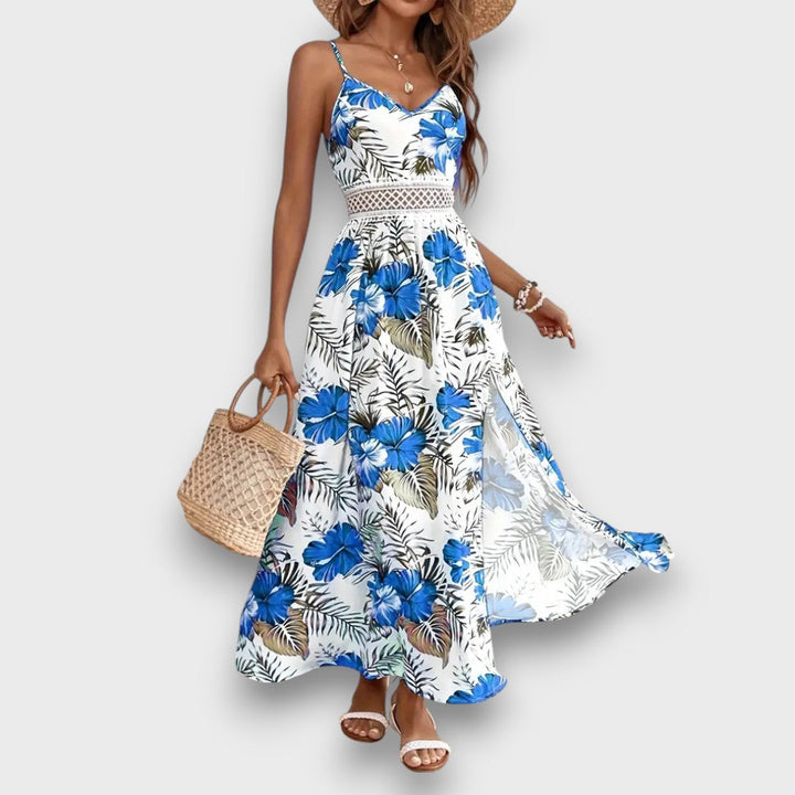 Caliora – Robe maxi avec imprimé tropical
