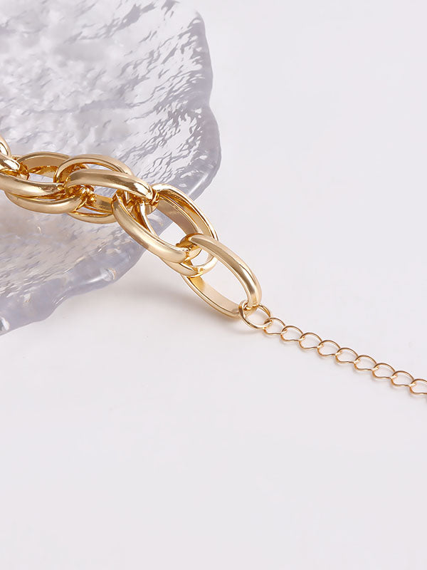Bracelet normcore, à chaîne, en forme de cœur, couleur unie