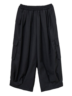 Pantalon ample décontracté à jambes larges, couleur unie