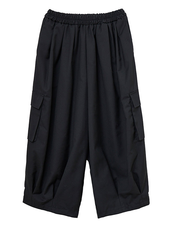 Pantalon ample décontracté à jambes larges, couleur unie