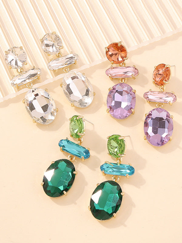 Boucles d'oreilles tendance, couleur contrastée
