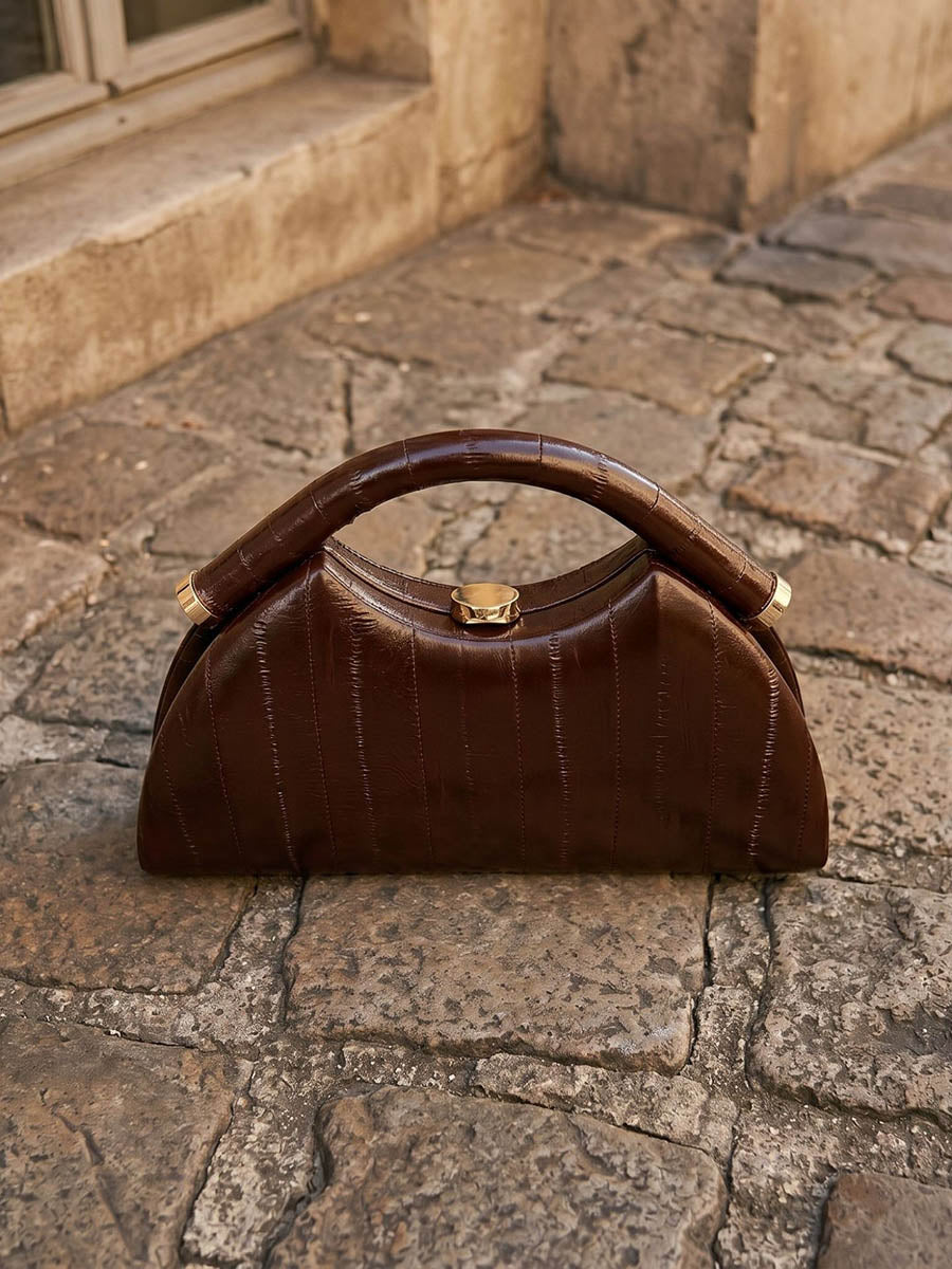 Sac à main géométrique couleur unie