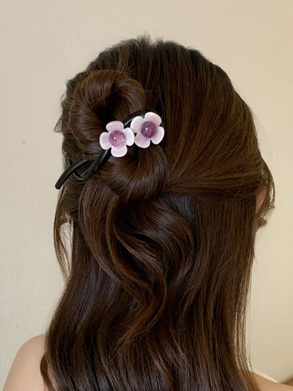 Pinces à cheveux géométriques en forme de fleur