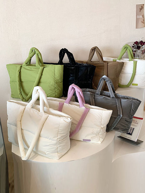Sac cabas matelassé à empiècements