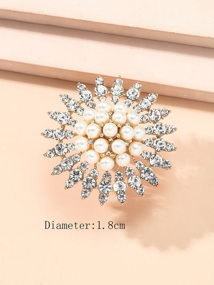 Bague géométrique brillante à strass