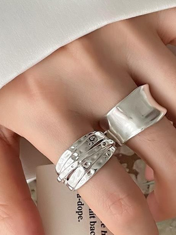 Bague réglable géométrique couleur unie