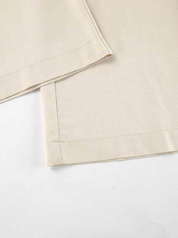 Couleur unie sans manches asymétrique fendue col en v gilet hauts + pantalon droit costumes deux pièces ensemble