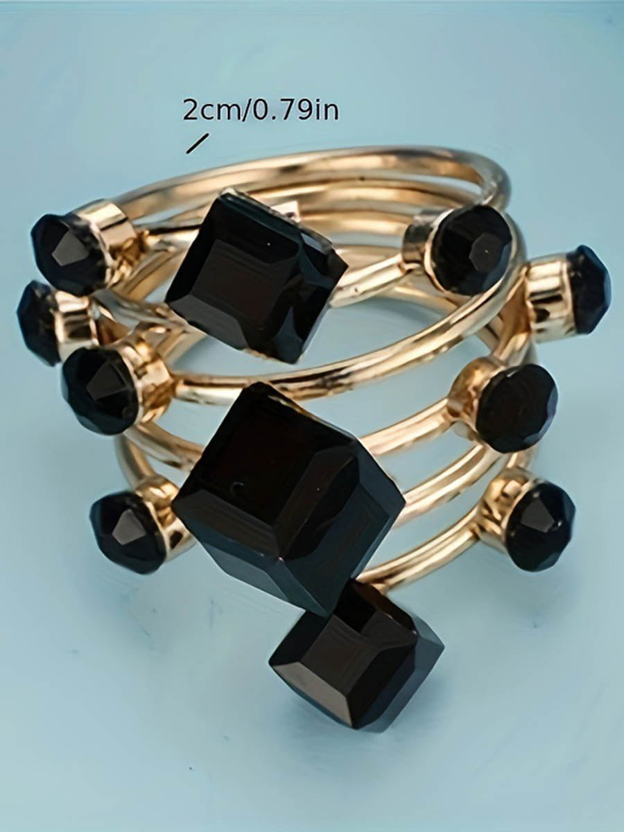 Bague géométrique à strass