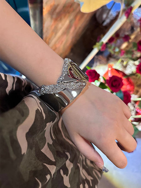 Bracelet géométrique normcore, à strass
