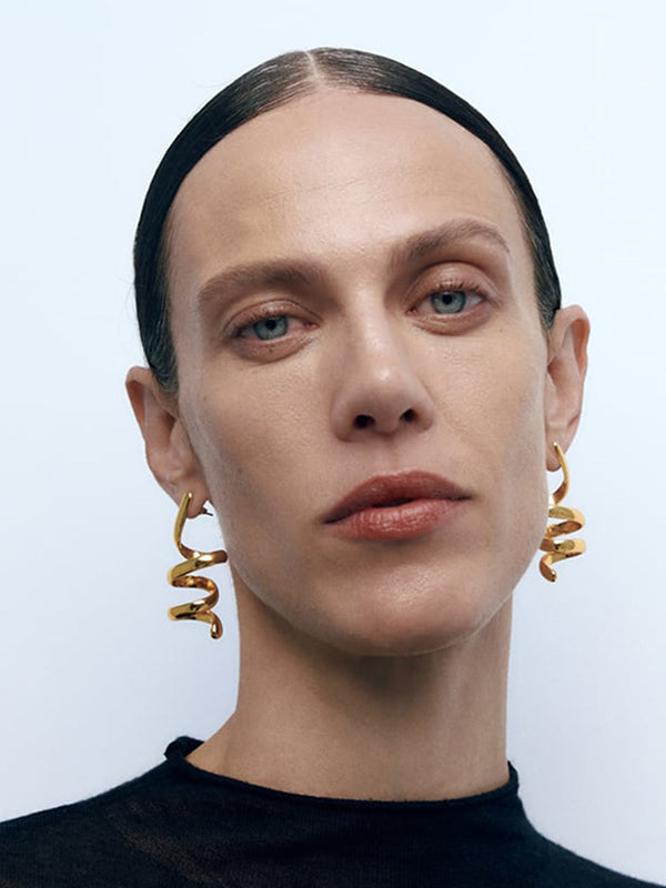 Boucles d'oreilles pendantes géométriques couleur unie
