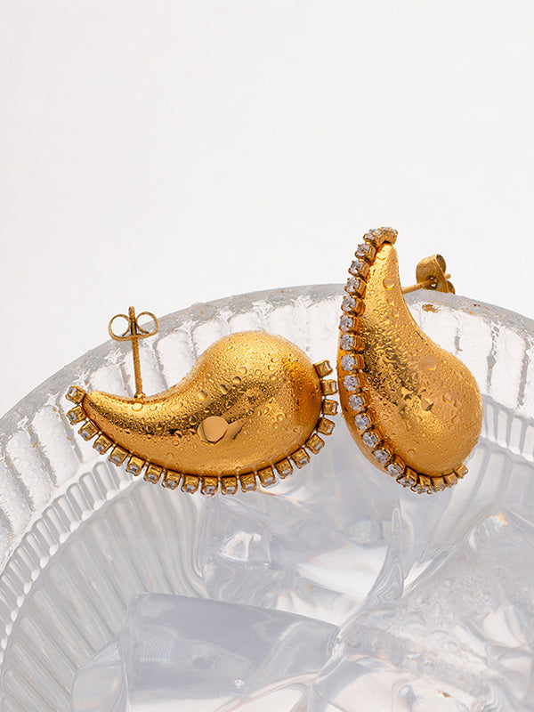 Boucles d'oreilles géométriques à strass