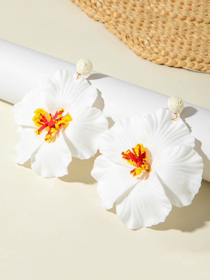 Boucles d'oreilles pendantes en forme de fleur
