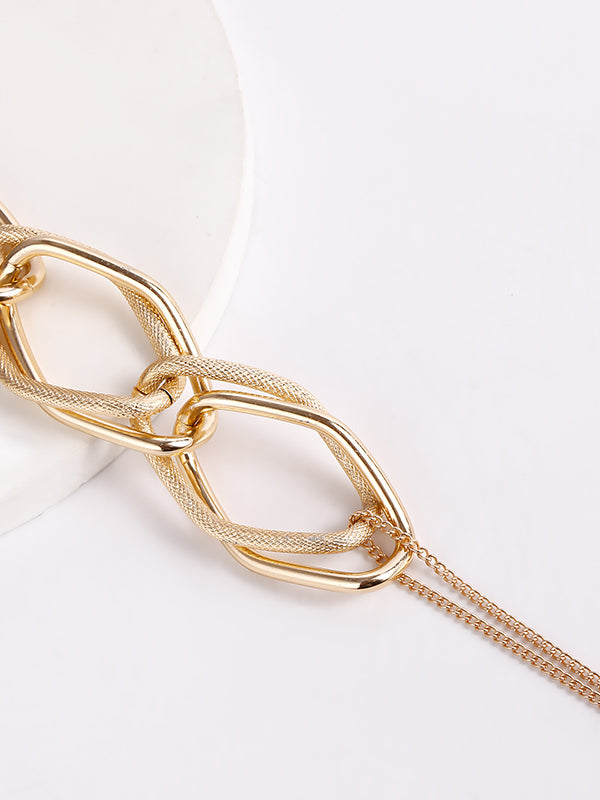 Collier géométrique à chaîne, couleur unie