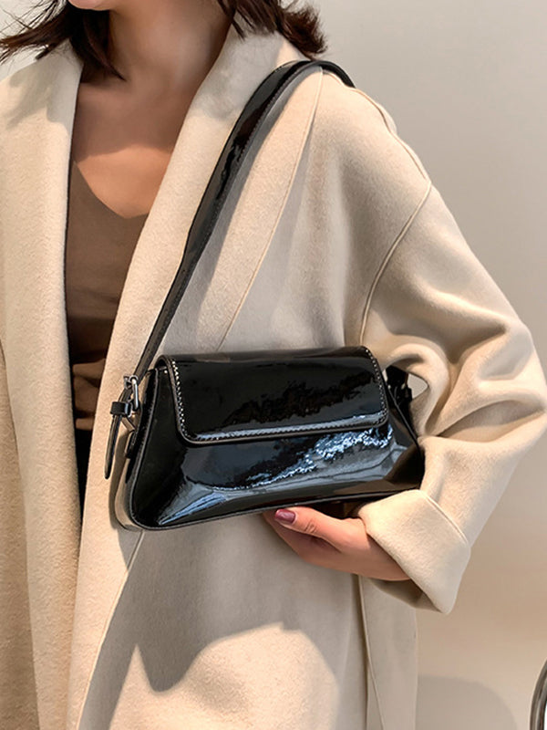 Sac à main géométrique à fermeture éclair, couleur unie