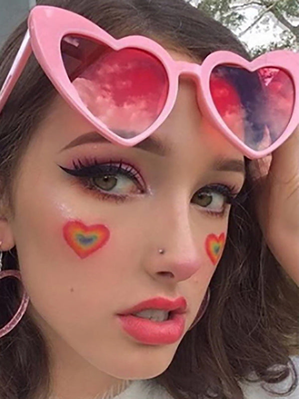 Lunettes de soleil en forme de cœur, anti-UV