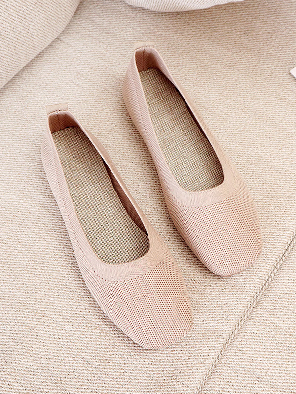 Chaussures plates respirantes de couleur unie
