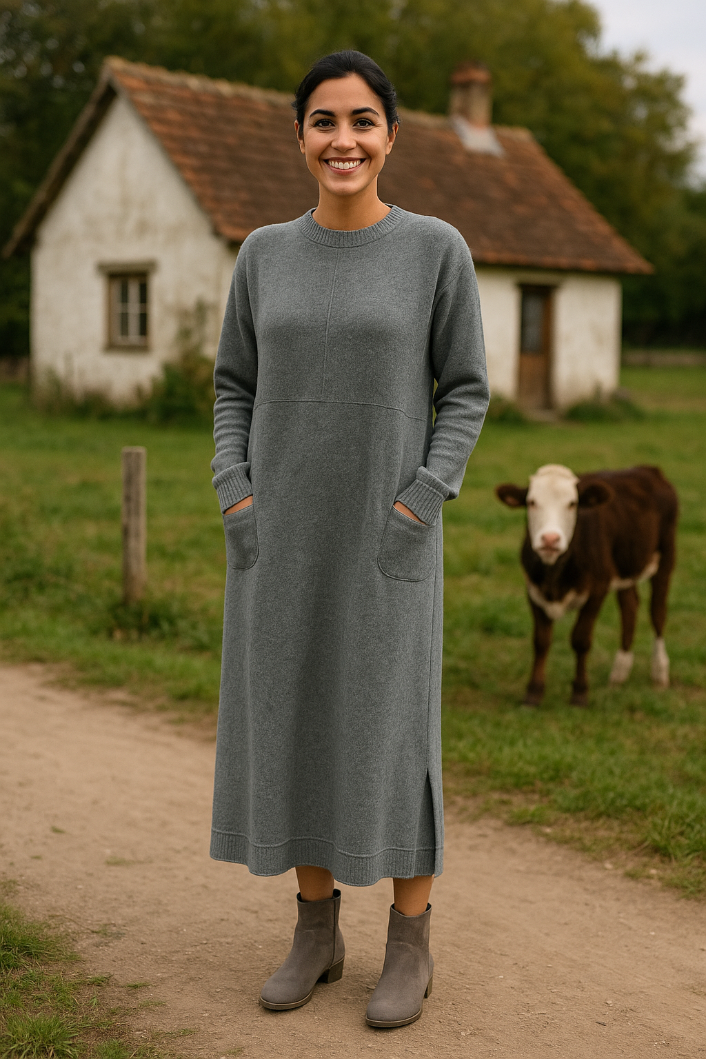 Liana – Robe maxi élégante pour les jours frais