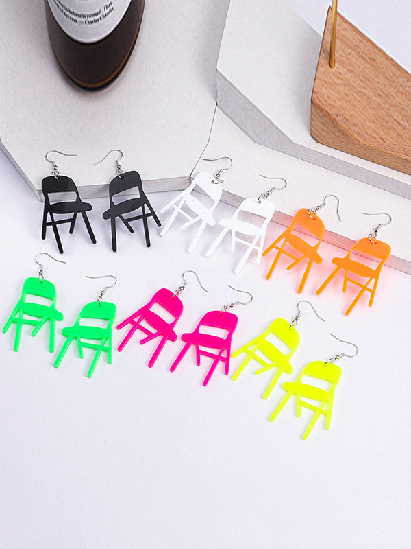 Boucles d'oreilles pendantes géométriques couleur unie