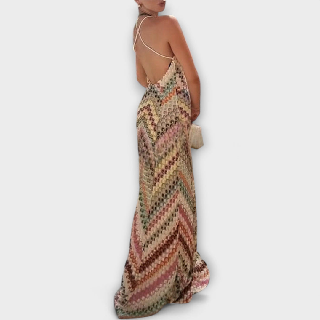 Remi - Missoni Robe Maxi à Motif Chevron Multicolore