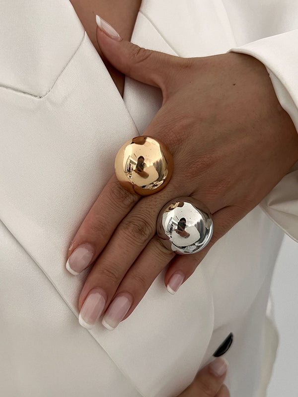 Bague géométrique brillante