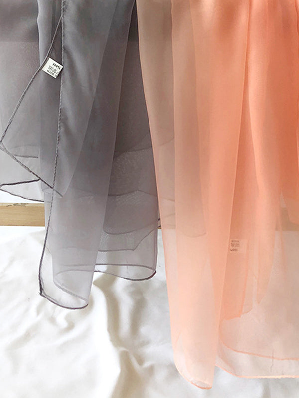 Écharpe transparente anti-UV, couleur unie