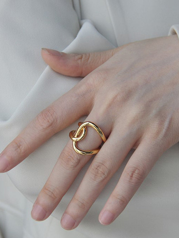 Bague réglable géométrique normcore, couleur unie