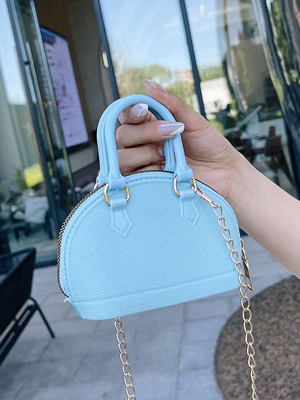 Sac besace géométrique à chaîne, à fermeture éclair