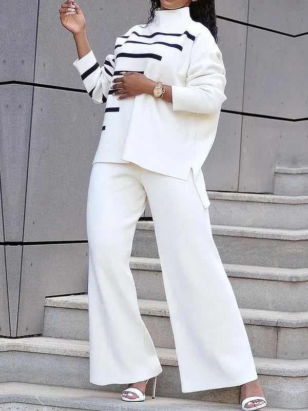 Pantalon à jambes larges, couleur unie