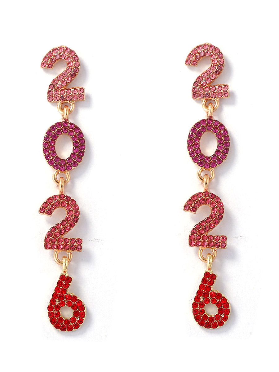 Boucles d'oreilles brillantes à motifs figuratifs, à strass