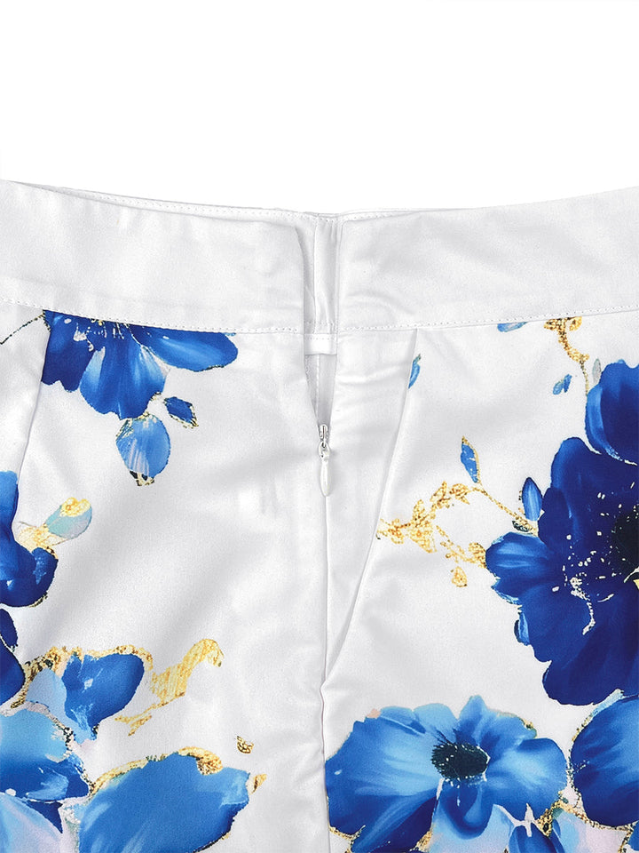 Short ample à jambes larges, à imprimé floral, à poches