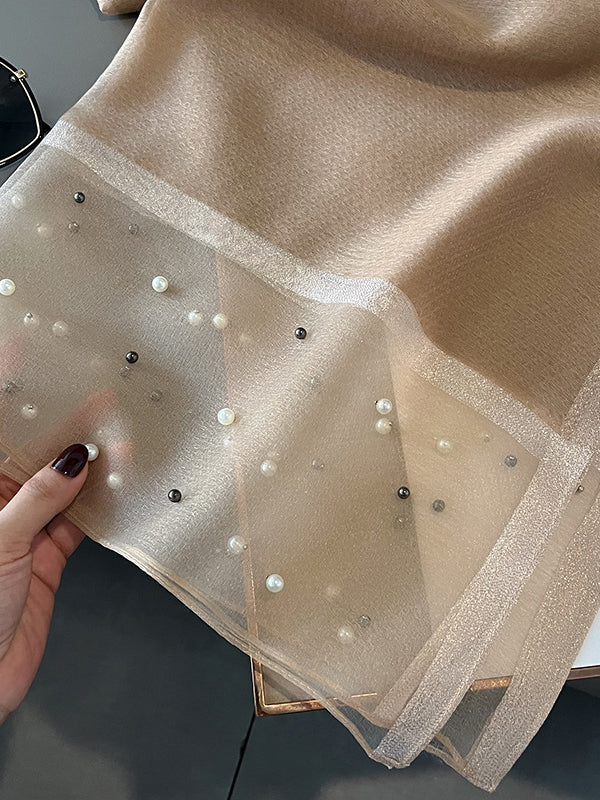 Écharpe perlée transparente anti-UV