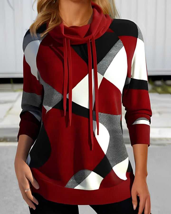 Sweat à capuche pour femmes avec motifs géométriques | Manches longues