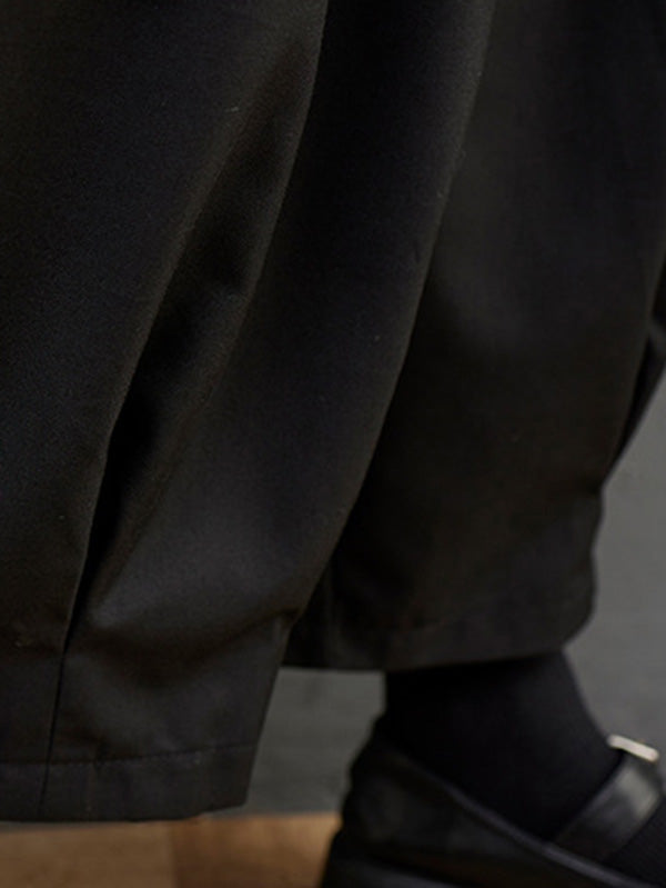 Pantalon ample décontracté à jambes larges, couleur unie