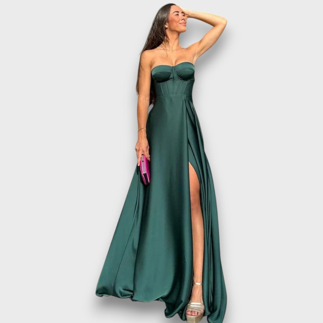 Victoria – Robe de soirée sans épaules avec lacets au dos