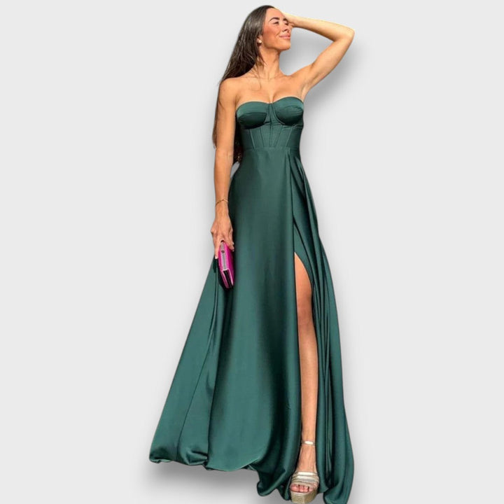 Victoria – Robe de soirée sans épaules avec lacets au dos