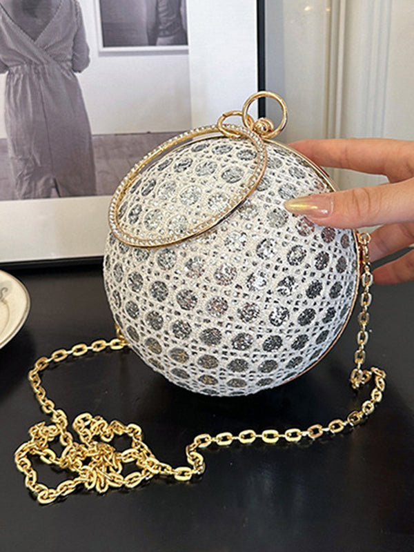 Sac à main géométrique brillant à chaîne, à strass